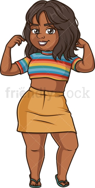 Chubby african-american woman. PNG - JPG and vector EPS (infinitely scalable).