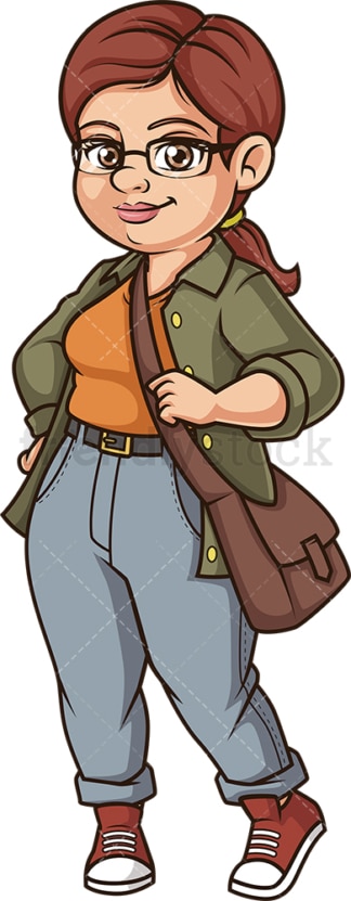 Chubby young woman. PNG - JPG and vector EPS (infinitely scalable).