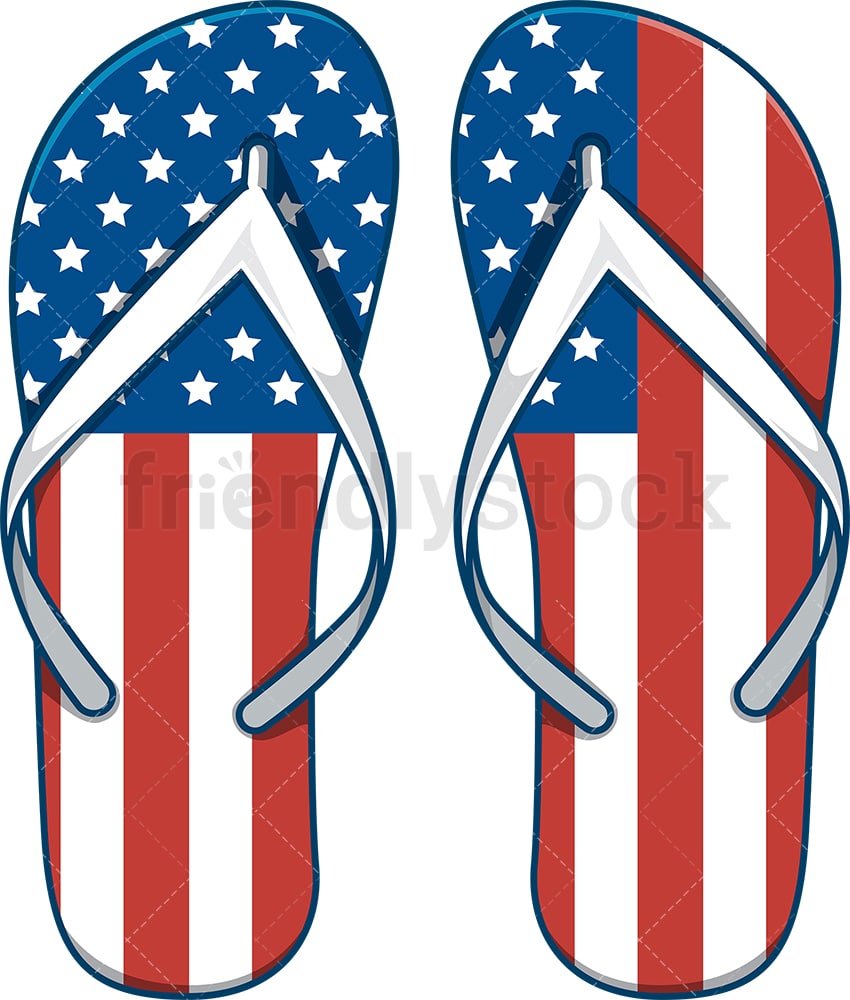 Patriotic Sandals Cartoon Vector Clipart FriendlyStock ...