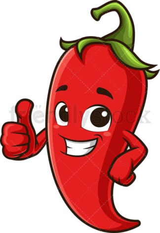 Red chili pepper thumbs up. PNG - JPG and vector EPS (infinitely scalable).