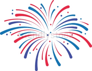 Patriotic fireworks bursting. PNG - JPG and vector EPS file formats (infinitely scalable). Image isolated on transparent background.