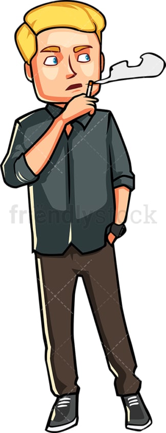 Man smoking a cigarette. PNG - JPG and vector EPS file formats (infinitely scalable). Image isolated on transparent background.