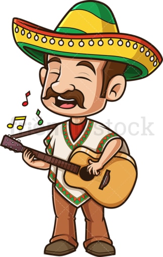Mexican man playing guitar. PNG - JPG and vector EPS (infinitely scalable).