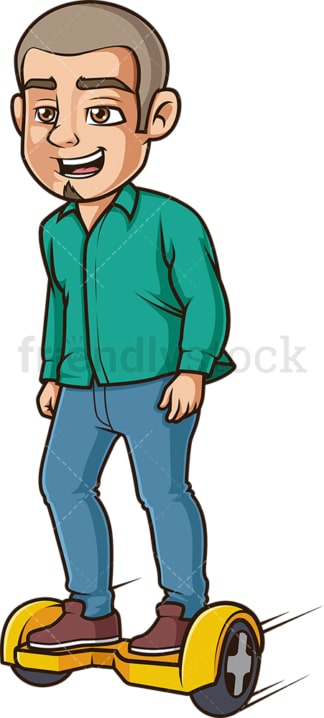 Latino man on hoverboard. PNG - JPG and vector EPS (infinitely scalable).