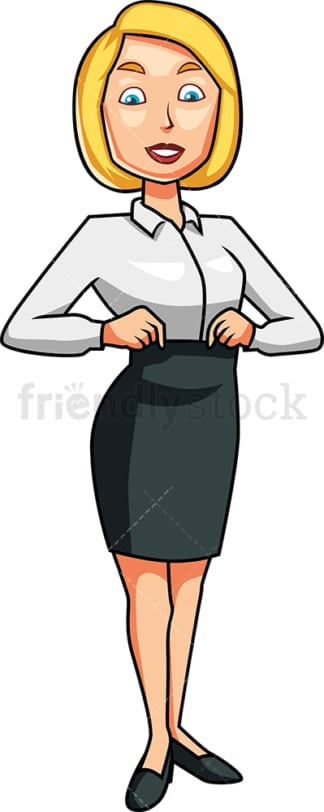 Woman adjusting her waistline. PNG - JPG and vector EPS file formats (infinitely scalable). Image isolated on transparent background.