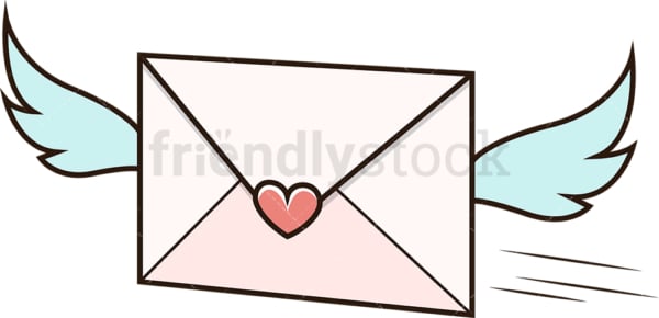 Sent love letter. PNG - JPG and vector EPS file formats (infinitely scalable). Image isolated on transparent background.