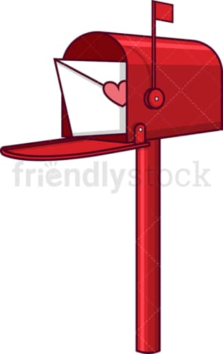 Love letter in mailbox. PNG - JPG and vector EPS file formats (infinitely scalable). Image isolated on transparent background.