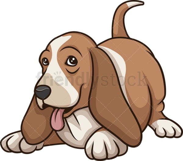 Playful basset hound. PNG - JPG and vector EPS (infinitely scalable).