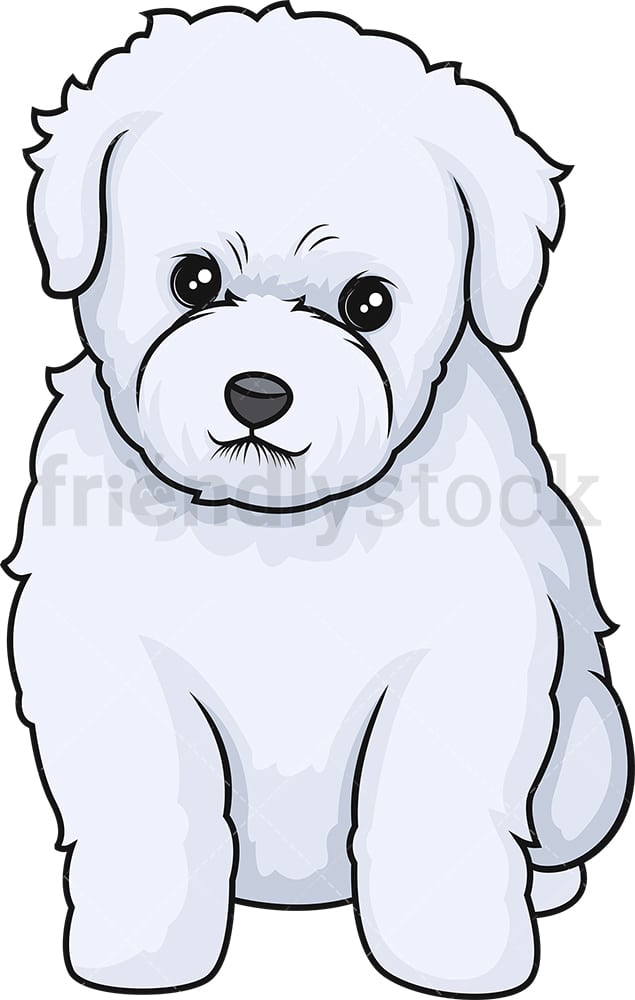 Cute Bichon Frise Puppy Cartoon Clipart Vector Friendlystock