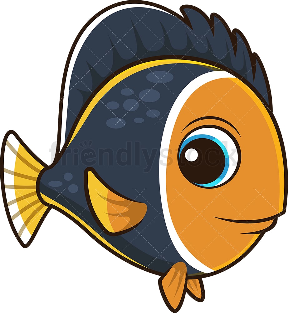 Cute Tropical Fish Cartoon Clipart Vector - FriendlyStock