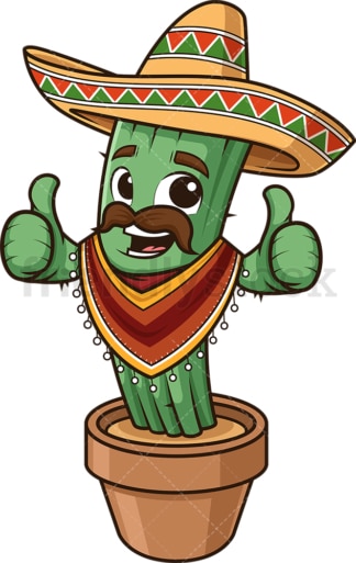 Mexican cactus with poncho. PNG - JPG and vector EPS (infinitely scalable).