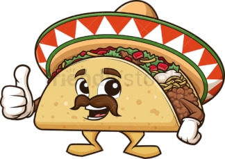 Mexican taco thumbs up. PNG - JPG and vector EPS (infinitely scalable).