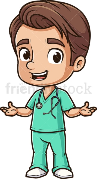 Welcoming male nurse. PNG - JPG and vector EPS (infinitely scalable).