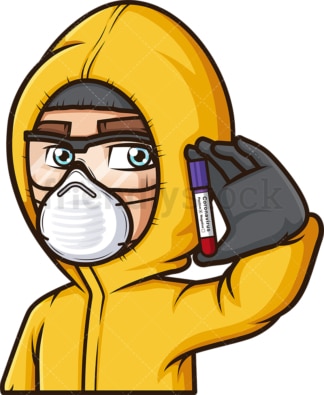 Man in hazmat suit coronavirus. PNG - JPG and vector EPS file formats (infinitely scalable). Image isolated on transparent background.