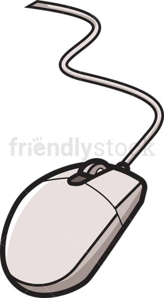 Wired mouse. PNG - JPG and vector EPS file formats (infinitely scalable). Image isolated on transparent background.