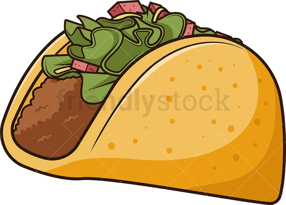 Titled Taco Cartoon Vector Clipart - FriendlyStock