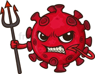 Red devil coronavirus. PNG - JPG and vector EPS (infinitely scalable). Image isolated on transparent background.