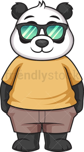 Baby panda with sunglasses. PNG - JPG and vector EPS file formats (infinitely scalable). Image isolated on transparent background.