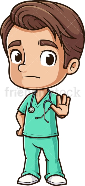 Male nurse stop hand gesture. PNG - JPG and vector EPS (infinitely scalable).