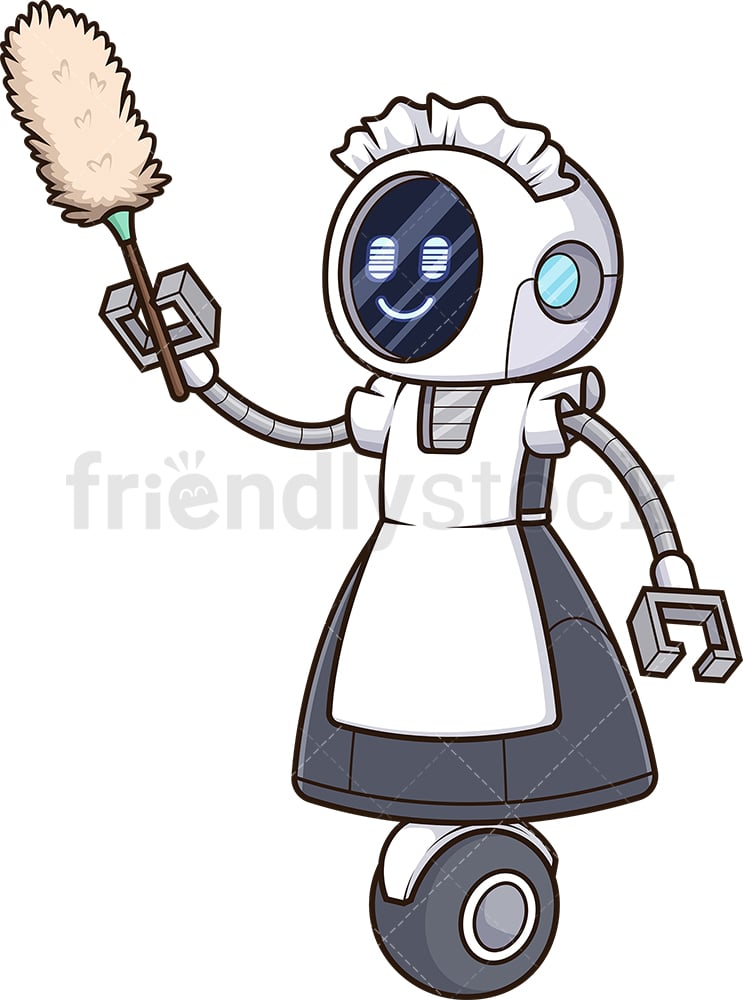 Robot Maid Cartoon Vector Clipart - FriendlyStock