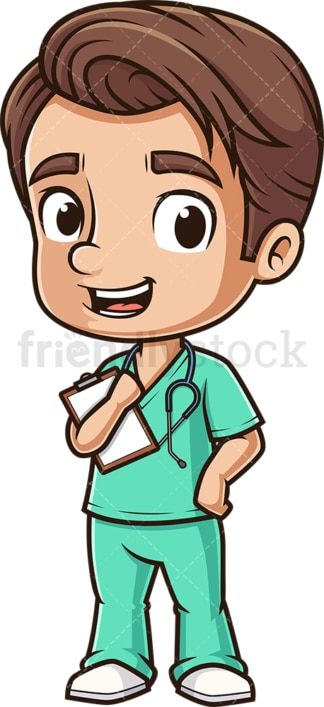 Happy male nurse. PNG - JPG and vector EPS (infinitely scalable).