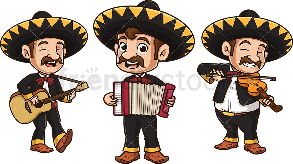 Imágenes Prediseñadas de Vector de dibujos animados de grupo de mariachi -  FriendlyStock