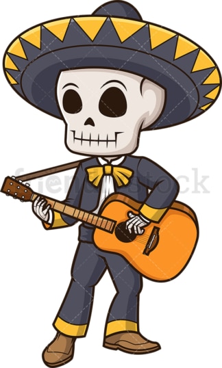 Mexican mariachi skeleton. PNG - JPG and vector EPS (infinitely scalable).