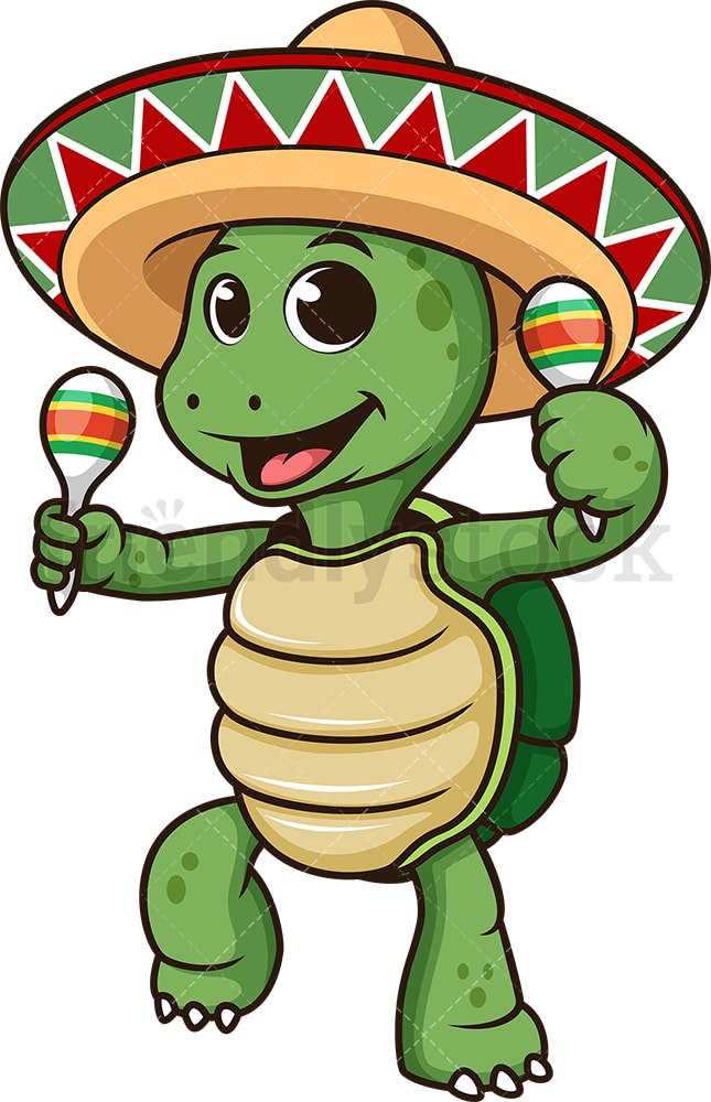 Mexican Turtle Cartoon Clipart Vector - FriendlyStock