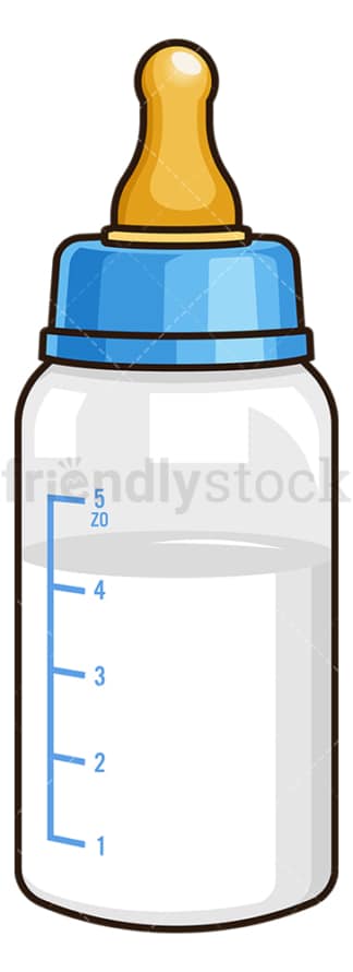 Blue baby milk bottle. PNG - JPG and vector EPS file formats (infinitely scalable). Image isolated on transparent background.