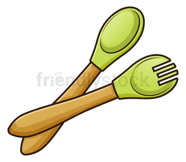 Baby utensils fork and spoon. PNG - JPG and vector EPS file formats (infinitely scalable). Image isolated on transparent background.