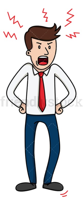 Shouting businessman. PNG - JPG and vector EPS file formats (infinitely scalable). Image isolated on transparent background.