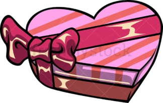 Heart shaped gift box with ribbon. PNG - JPG and vector EPS file formats (infinitely scalable). Image isolated on transparent background.