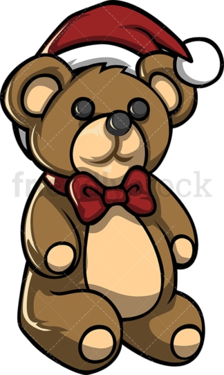 Teddy bear with santa hat. PNG - JPG and vector EPS file formats (infinitely scalable). Image isolated on transparent background.