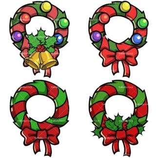 Christmas wreaths. PNG - JPG and vector EPS file formats (infinitely scalable). Image isolated on transparent background.