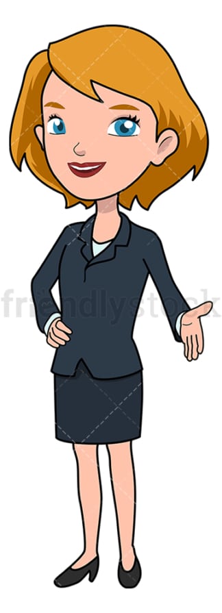 Businesswoman ready for handshake. PNG - JPG and vector EPS file formats (infinitely scalable). Image isolated on transparent background.