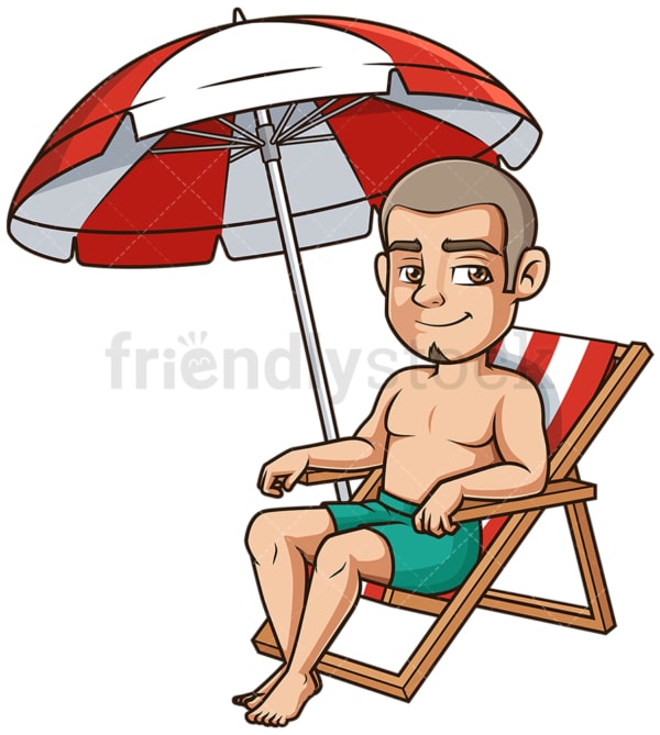 Hispanic man at the beach. PNG - JPG and vector EPS (infinitely scalable).