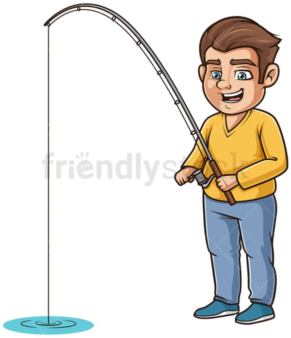 Chubby man fishing. PNG - JPG and vector EPS (infinitely scalable).