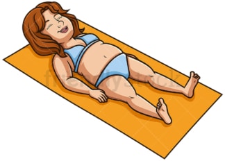 Chubby woman sunbathing. PNG - JPG and vector EPS (infinitely scalable).
