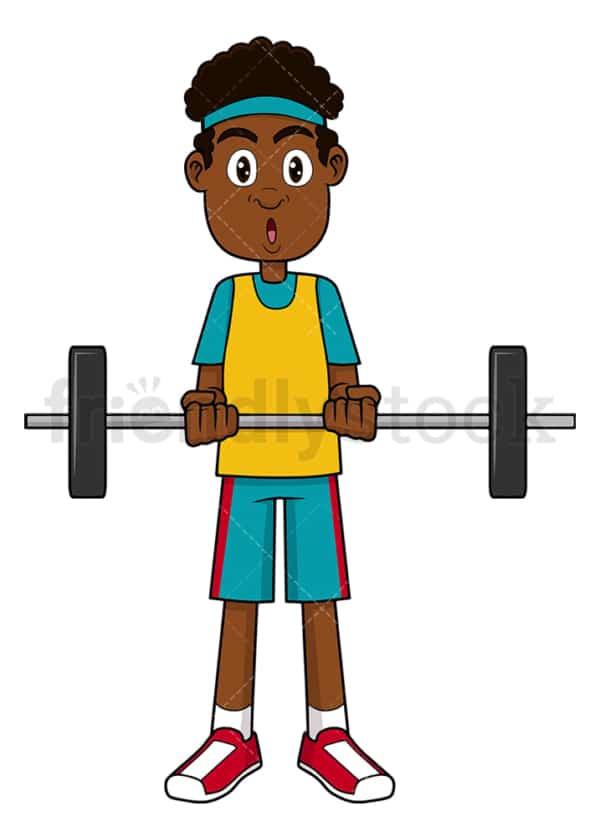 Black man lifting a barbell. PNG - JPG and vector EPS file formats (infinitely scalable). Image isolated on transparent background.