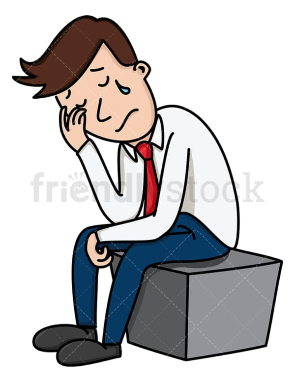 Crying Businessman Cartoon Vector Clipart - FriendlyStock