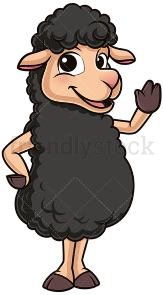Happy black sheep. PNG - JPG and vector EPS (infinitely scalable).
