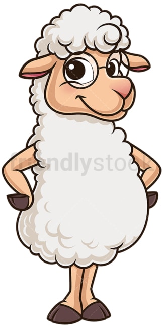 Cute sheep with glasses. PNG - JPG and vector EPS (infinitely scalable).