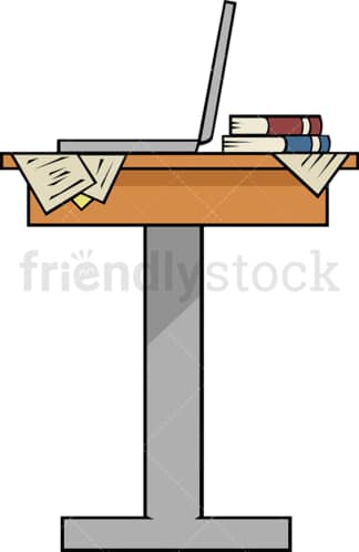 Standing workstation desk. PNG - JPG and vector EPS file formats (infinitely scalable). Image isolated on transparent background.
