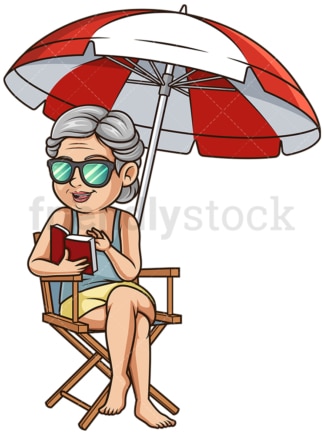 Old woman at the beach. PNG - JPG and vector EPS (infinitely scalable).