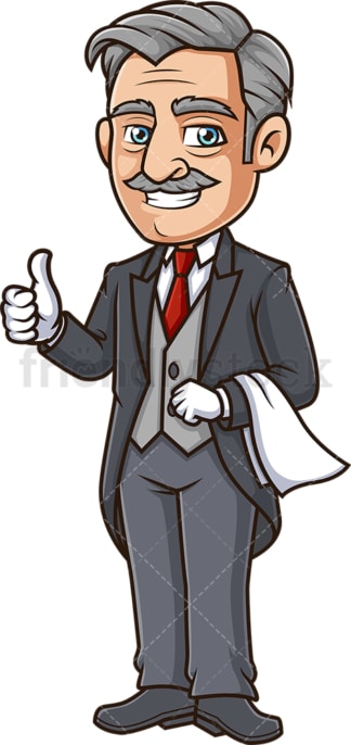 Butler thumbs up. PNG - JPG and vector EPS (infinitely scalable).