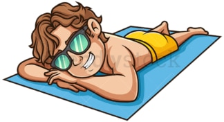 Young man sunbathing. PNG - JPG and vector EPS (infinitely scalable).