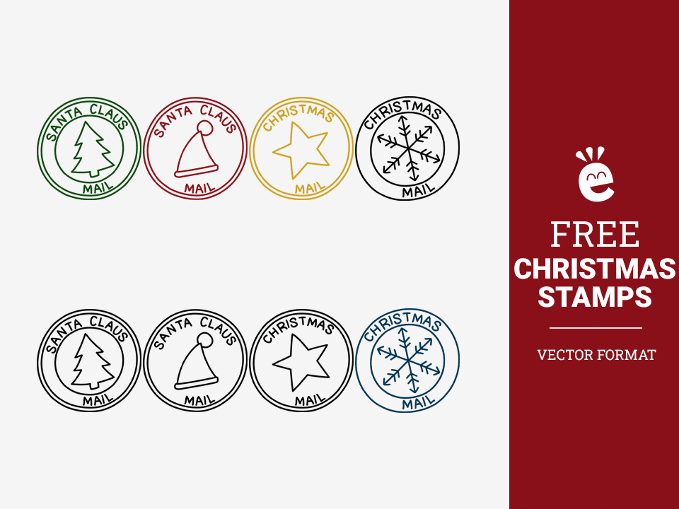 Christmas Post Office Stamps - Free Vector Graphics