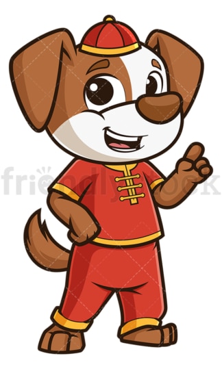 Chinese new year dog pointing up. PNG - JPG and vector EPS (infinitely scalable).