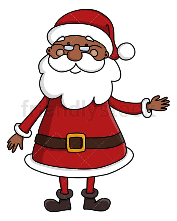 Smiling black santa claus. PNG - JPG and vector EPS (infinitely scalable).