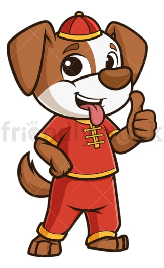 Chinese new year dog thumbs up. PNG - JPG and vector EPS (infinitely scalable).